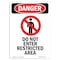 Signmission OSHA Danger Sign, 10" Height, Rigid Plastic, Do Not Enter Restricted Area, Portrait OS-DS-P-710-V-1134 - alternate 1